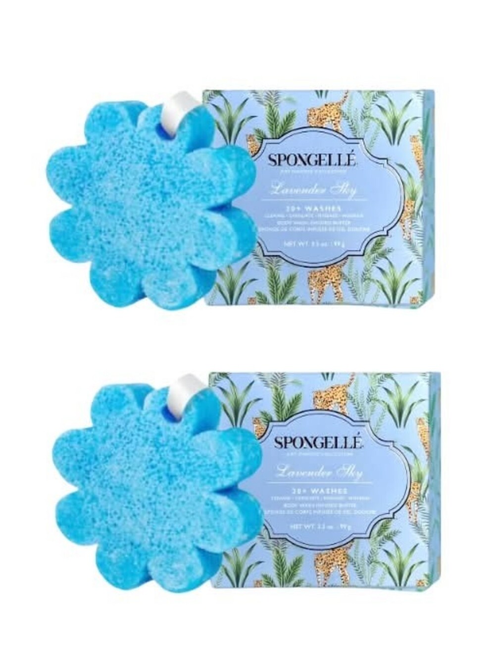 Spongelle Bundle - (2) x Spongelle Lavender Sky Flower Buffer Sponges 99g *BNIB!
